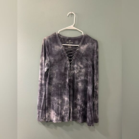 NWOT … AMERICAN EAGLE OUTFITTERS “Size: M” Tie Dyed Lace Up Top - Picture 1 of 3